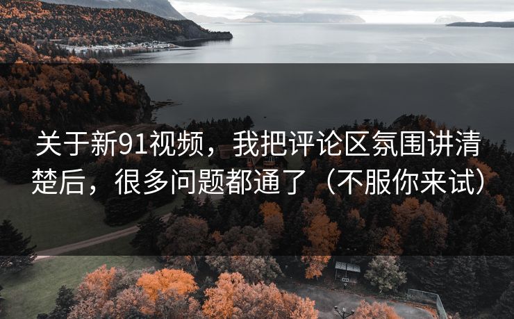 关于新91视频，我把评论区氛围讲清楚后，很多问题都通了（不服你来试）